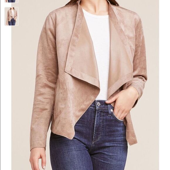 BB Dakota Reversible Drape Front Vegan Leather Jac - Picture 1 of 3